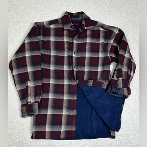 Wolverine Jacket Mens Small Red Blue Plaid Fleece Lined Quilted Sleeve Workwear